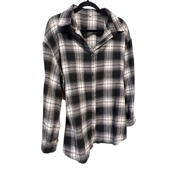 Dazy Women's Plaid Button-Down Shirts Set Black & Brown Size M - Picture 3 of 7